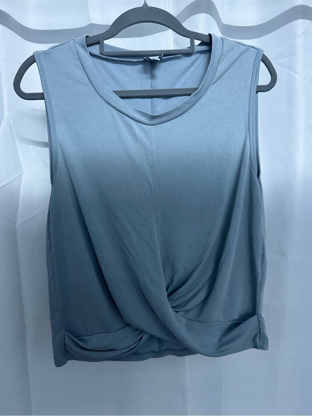 Sleeveless Twist-Front Tank Top in Light Blue